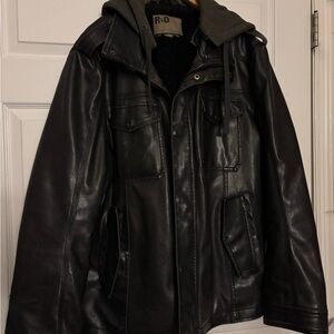 Black Military Field Jacket with Hood
